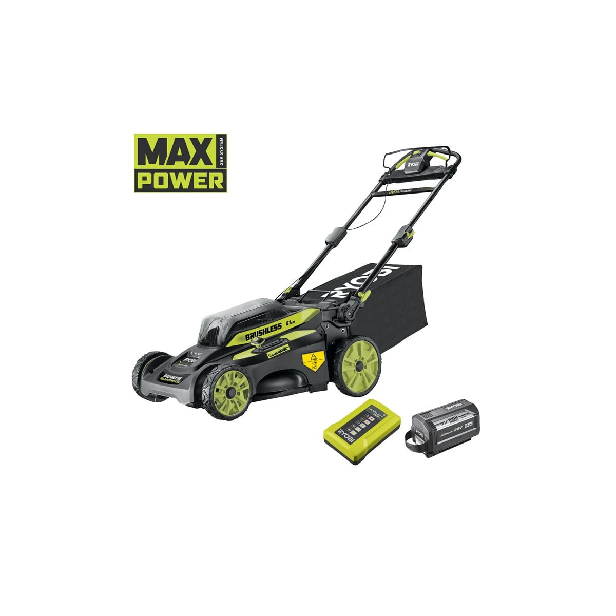 RYOBI - 36V MAX POWER Akku- Rasenmäher Schnittbreite 51