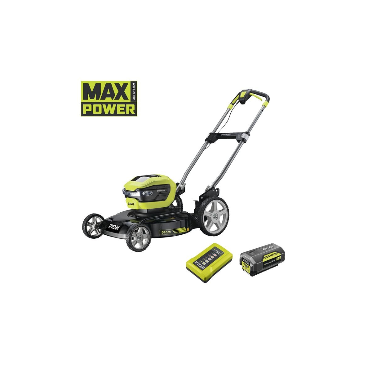 RYOBI - 36V MAX POWER Akku- Rasenmäher Schnittbreite 51